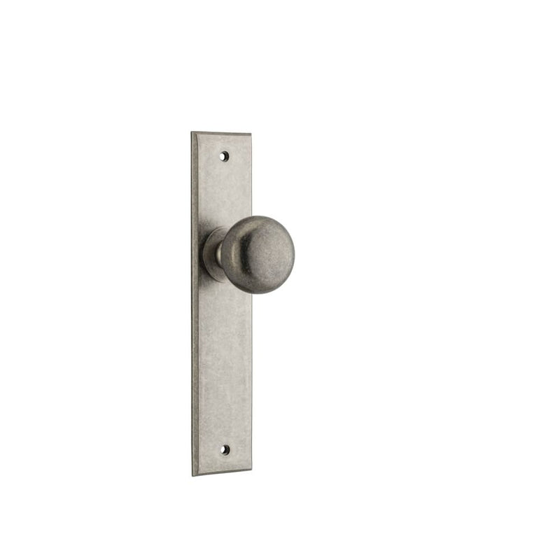 Door Knob Cambridge Chamfered Latch Distressed Nickel