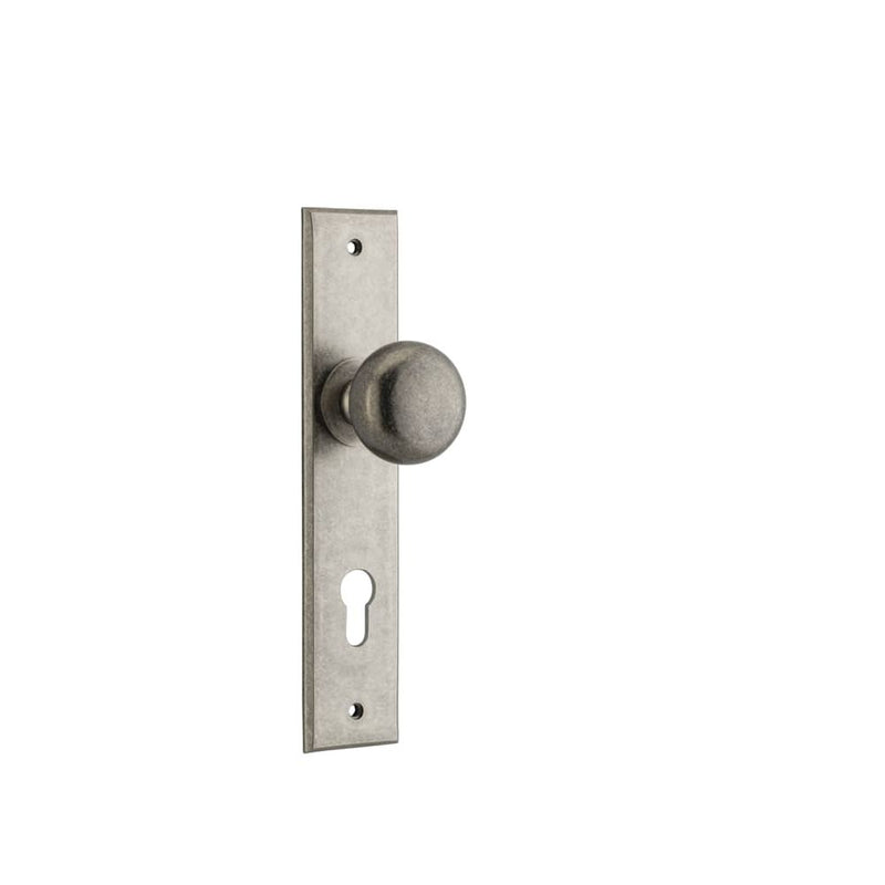 Door Knob Cambridge Chamfered Euro Distressed Nickel