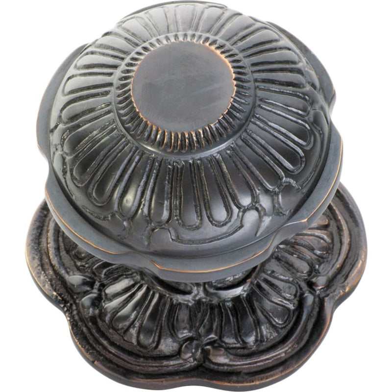 Centre Door Knob Ornate Antique Copper