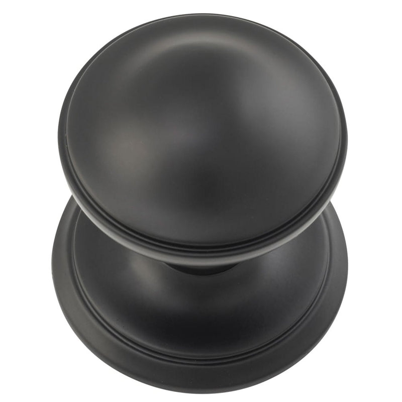 Centre Door Knob Round Matt Black
