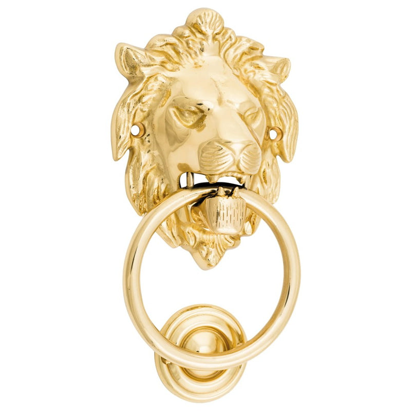 Door Knocker Lion Polished Brass