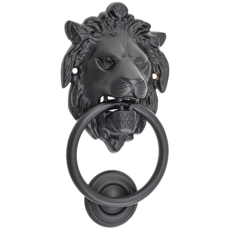 Door Knocker Lion Matt Black