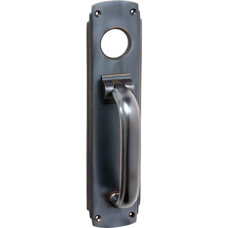 Pull Handle Knocker Art Deco Cylinder Hole Antique Copper