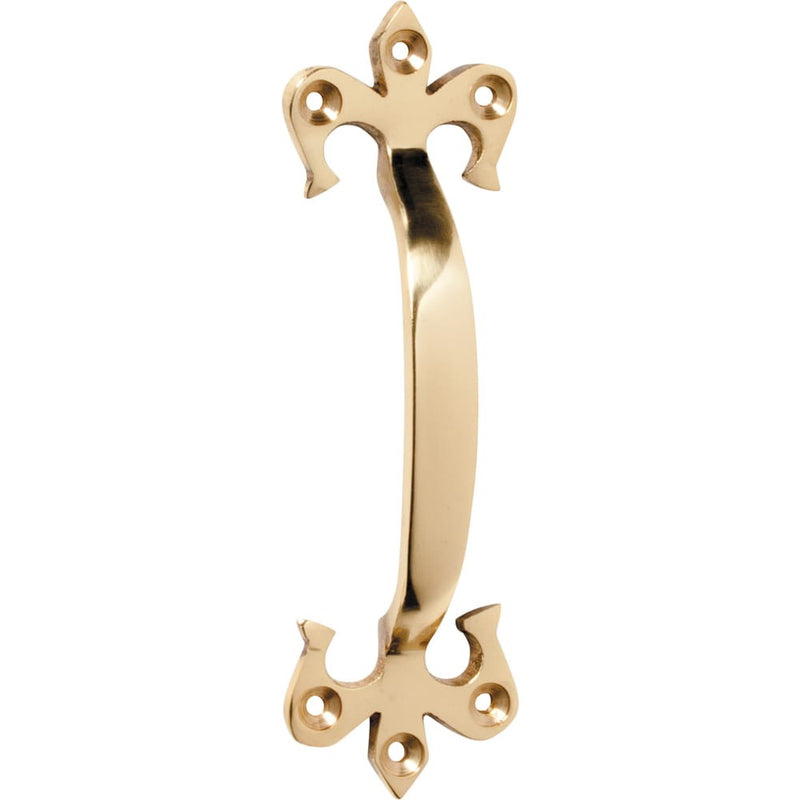 Pull Handle Fleur-de-lis Polished Brass 130mm