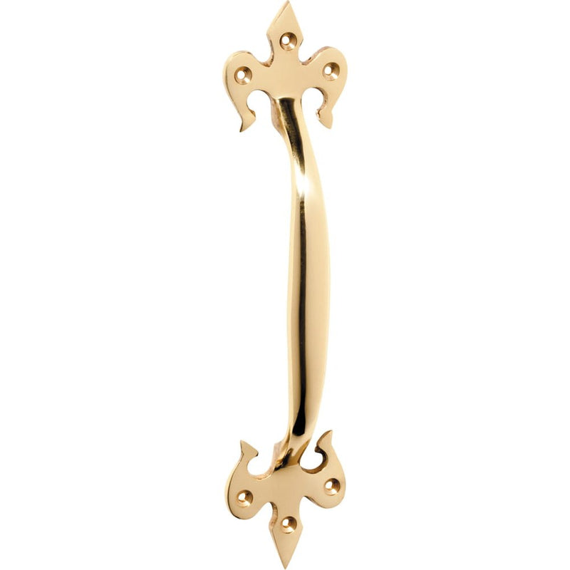 Pull Handle Fleur-de-lis Polished Brass 230mm