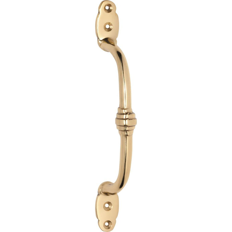 Pull Handle Offset Banded Polished Brass 180mm