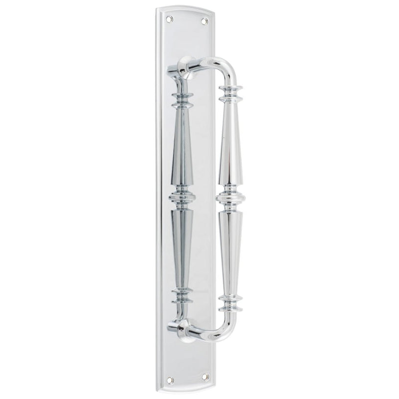 Pull Handle Sarlat Backplate Polished Chrome 380mm