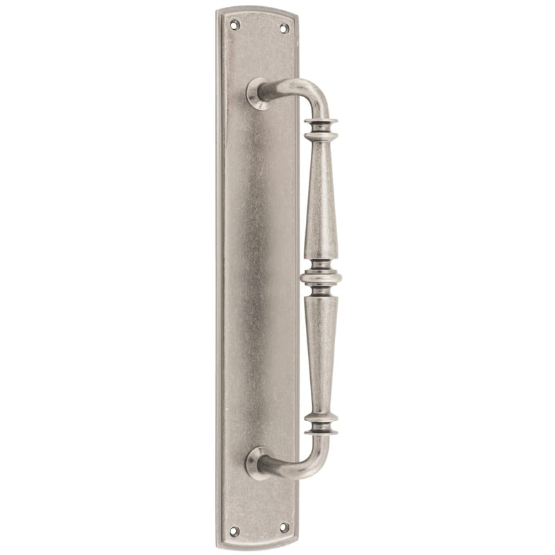 Pull Handle Sarlat Backplate Distressed Nickel 380mm
