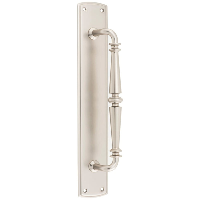 Pull Handle Sarlat Backplate Satin Nickel 380mm