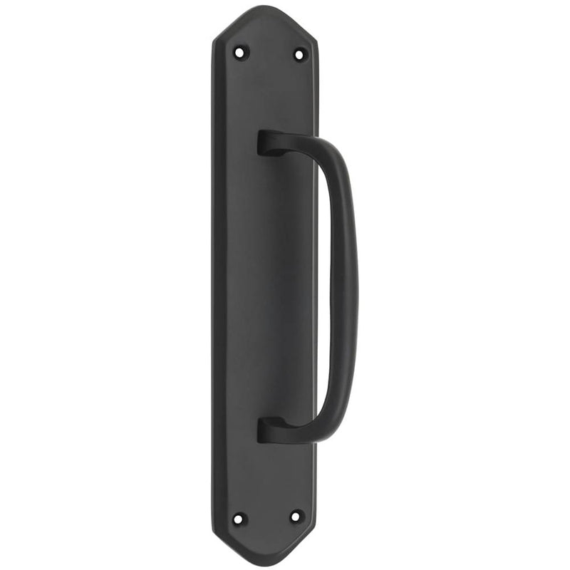 Pull Handle Offset Backplate Matt Black