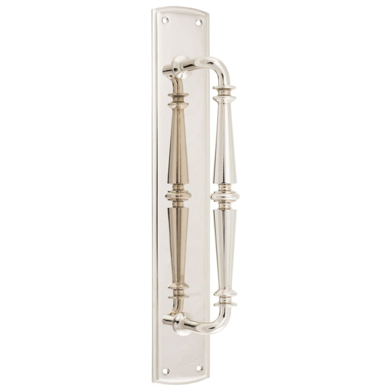 Pull Handle Sarlat Backplate Polished Nickel 380mm