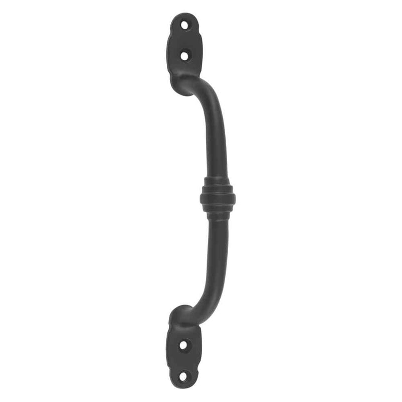 Pull Handle Offset Banded Matt Black 180mm