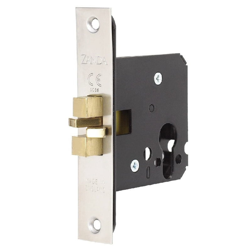 Zanda Sliding Mortice Lock Euro Stainless Steel Claw Type 57mm