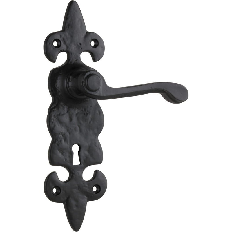 Door Lever Stratford Iron Lock Pair Matt Black