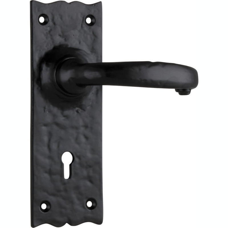 Door Lever Gloucester Iron Lock Pair Matt Black