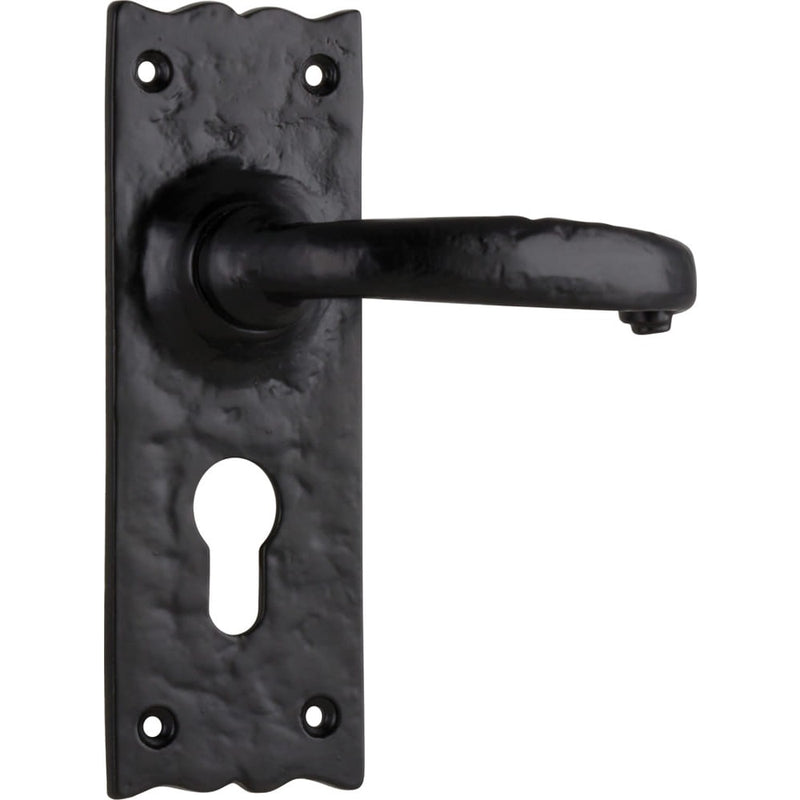 Door Lever Gloucester Iron Euro Pair Matt Black