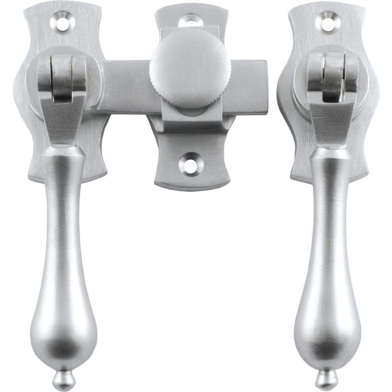 French Door Fastener Teardrop Satin Chrome