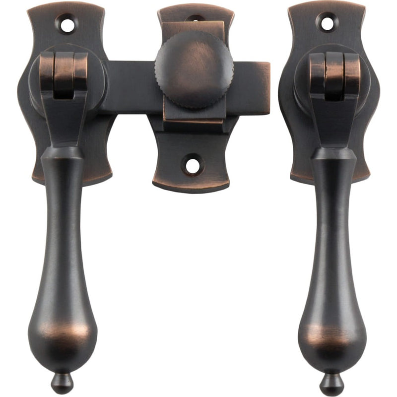 French Door Fastener Teardrop Antique Copper