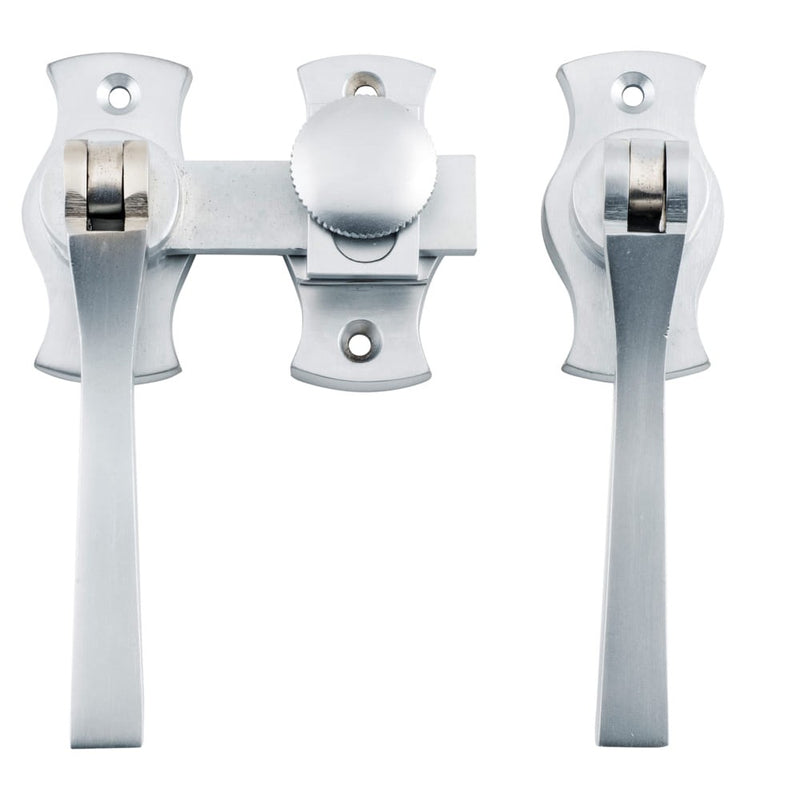 French Door Fastener Square Satin Chrome