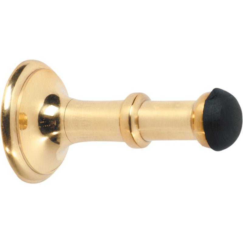 Door Stop Concealed Fix Small Polished Brass D43xP80mm