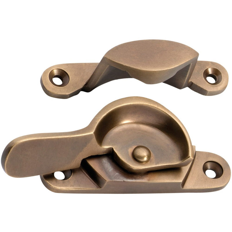 Sash Fastener Narrow Antique Brass