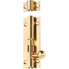 Barrel Bolt Polished Brass 75mm