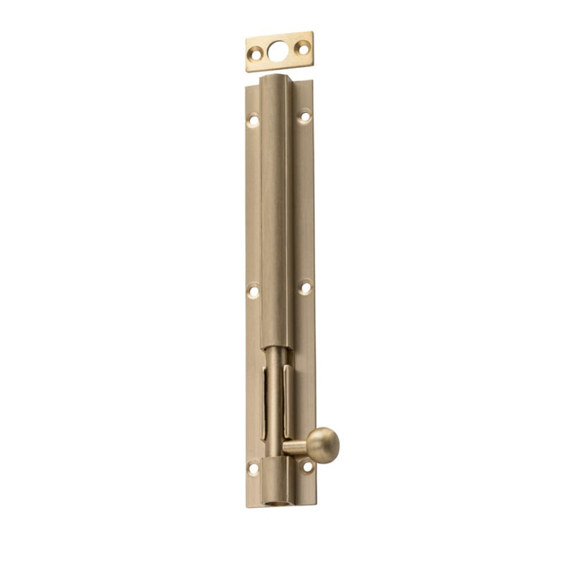 Barrel Bolt Long Throw Satin Brass 150mm
