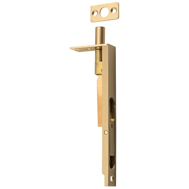 Flush Bolt Satin Brass H150xW19mm