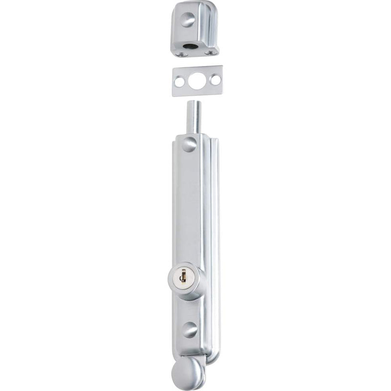 Surface Bolt Locking Zinc Alloy Satin Chrome 150mm