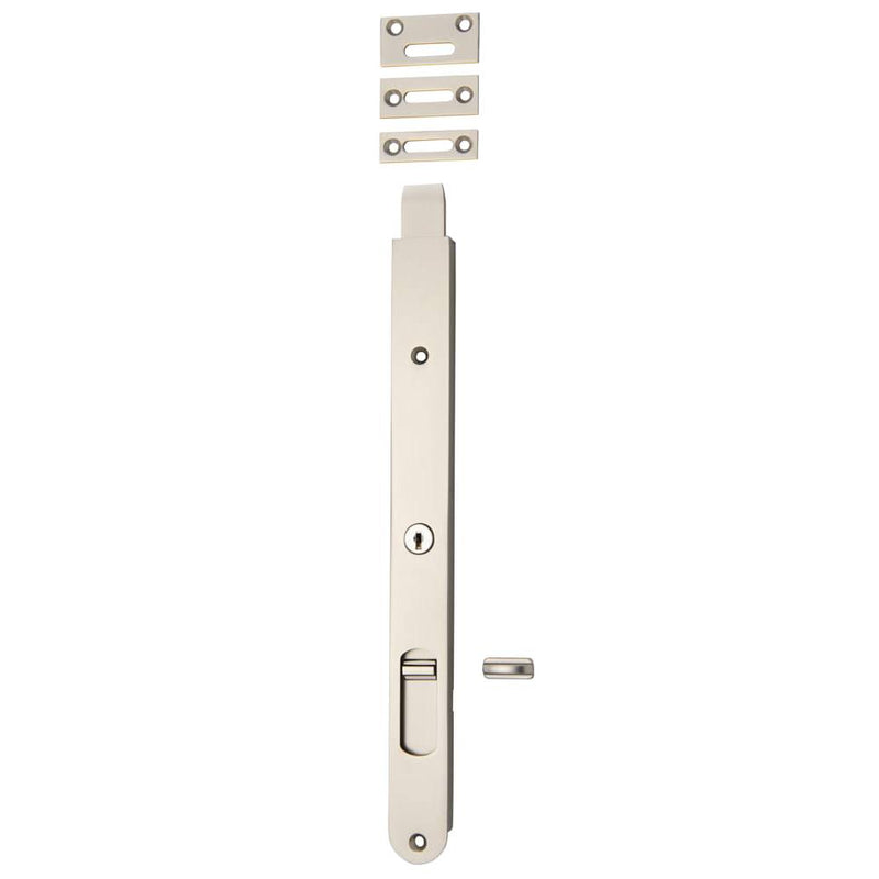 Flush Bolt Locking Satin Nickel 300mm