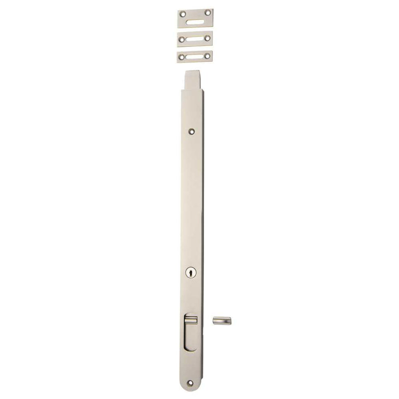Flush Bolt Locking Satin Nickel 400mm