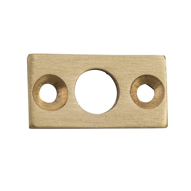 Plate Keeper Satin Brass L25xW13mm Bolt 7.5mm