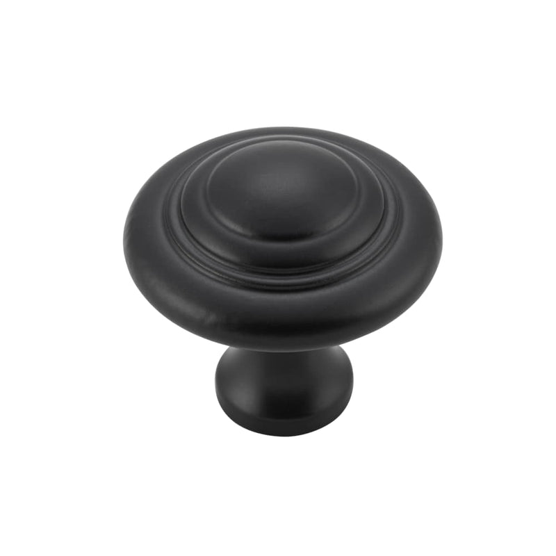 Cupboard Knob Domed Matt Black 32mm