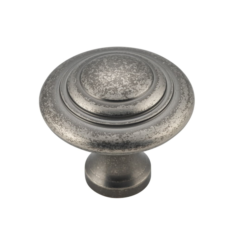 Cupboard Knob Domed Rumbled Nickel 38mm