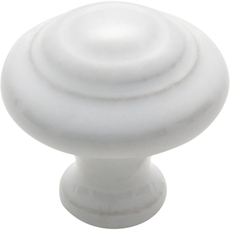 Cupboard Knob White Porcelain Domed 38mm