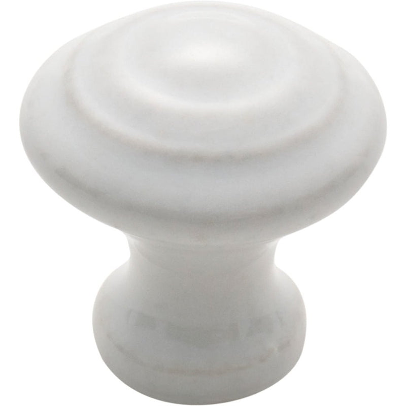 Cupboard Knob White Porcelain Domed 25mm