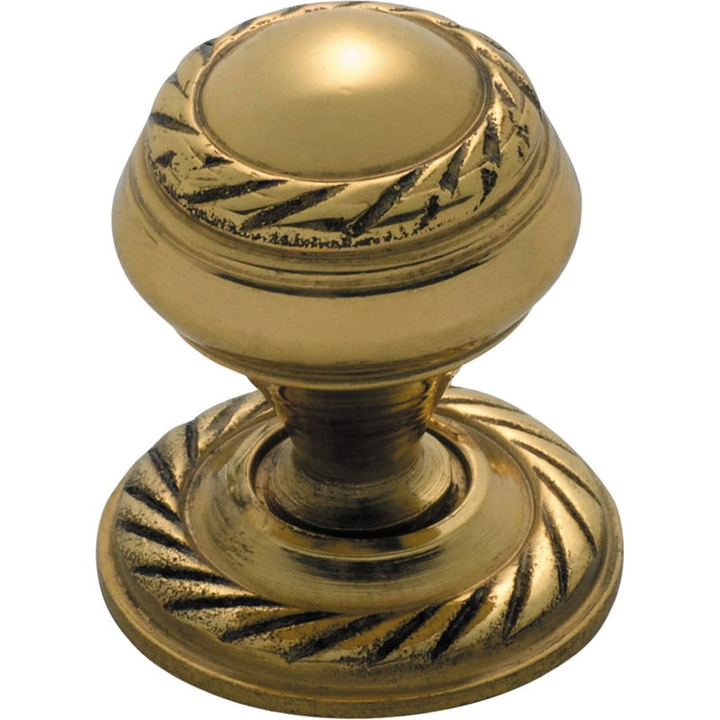 Cupboard Knob Sheet Brass Georgian Polished Brass 19mm