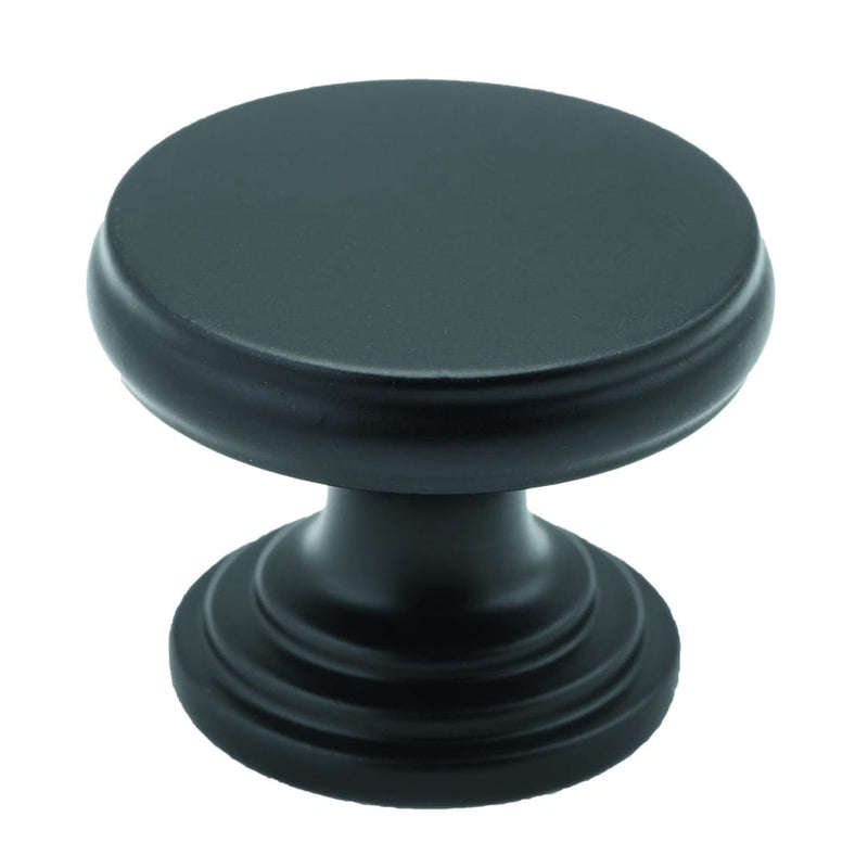 Cupboard Knob Flat Matt Black 32mm