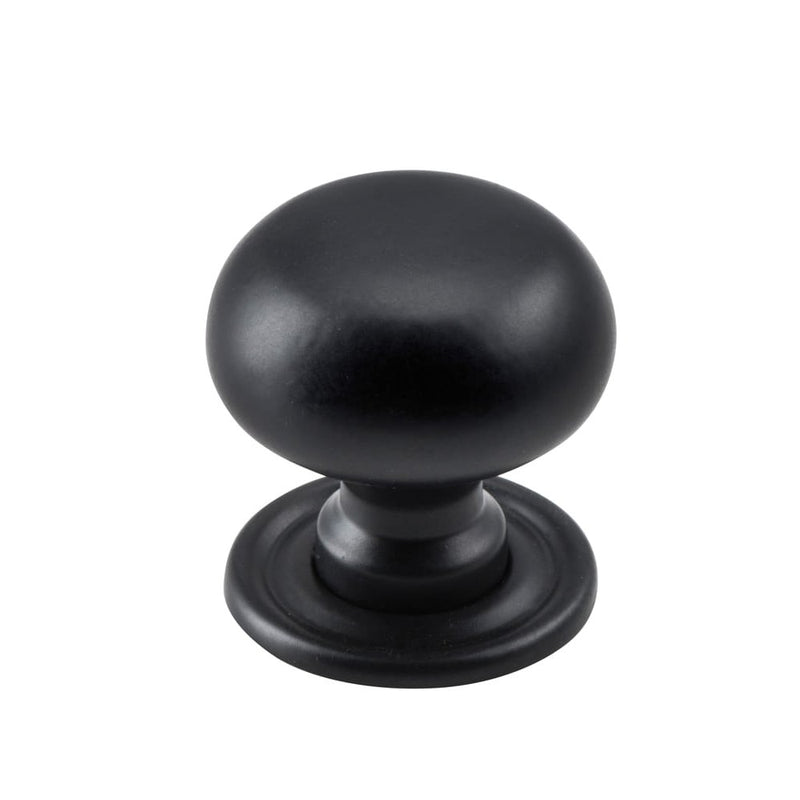 Cupboard Knob Sheet Brass Matt Black 25mm
