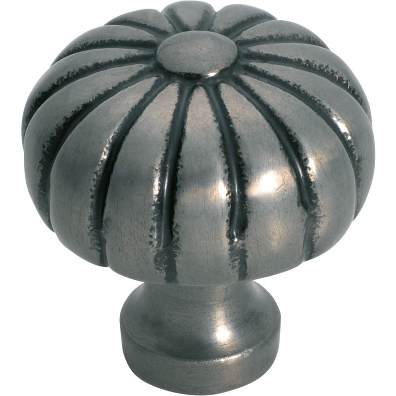 Cupboard Knob Fluted Iron Polished Metal 38mm