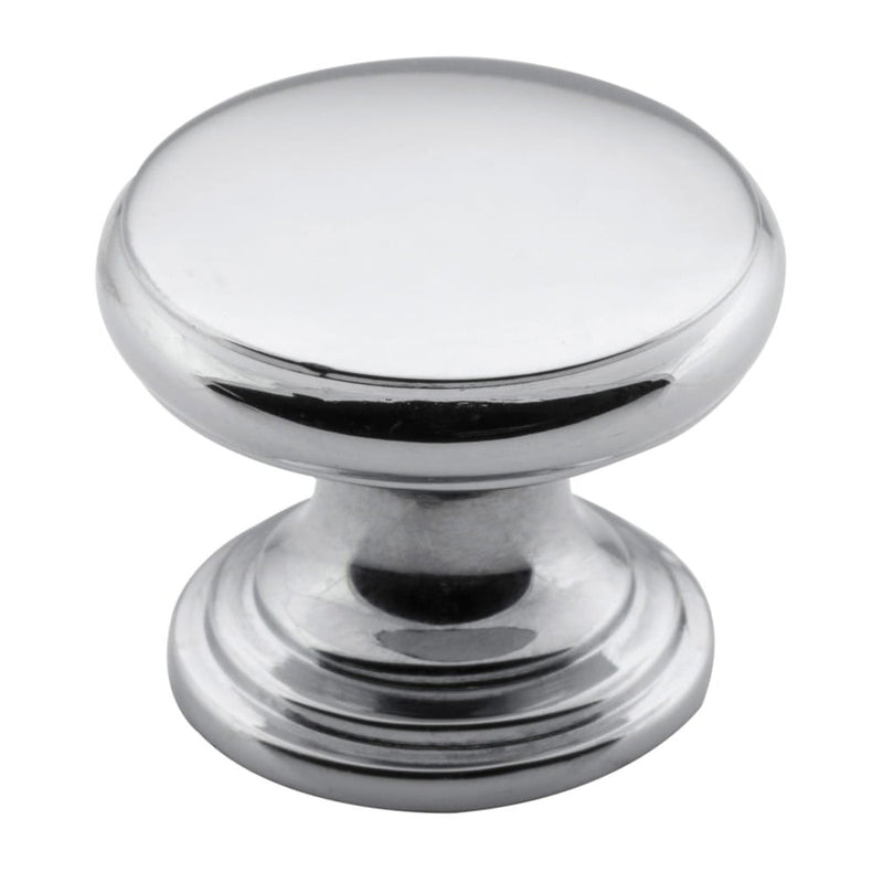 Cupboard Knob Flat Chrome Plated 25mm