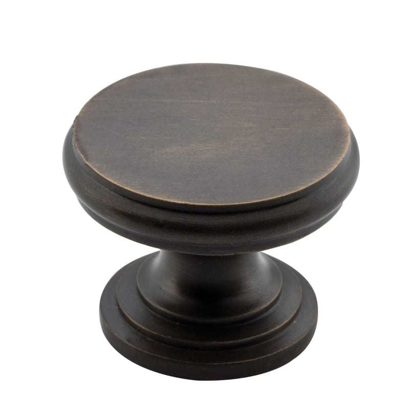 Cupboard Knob Flat Antique Brass 32mm