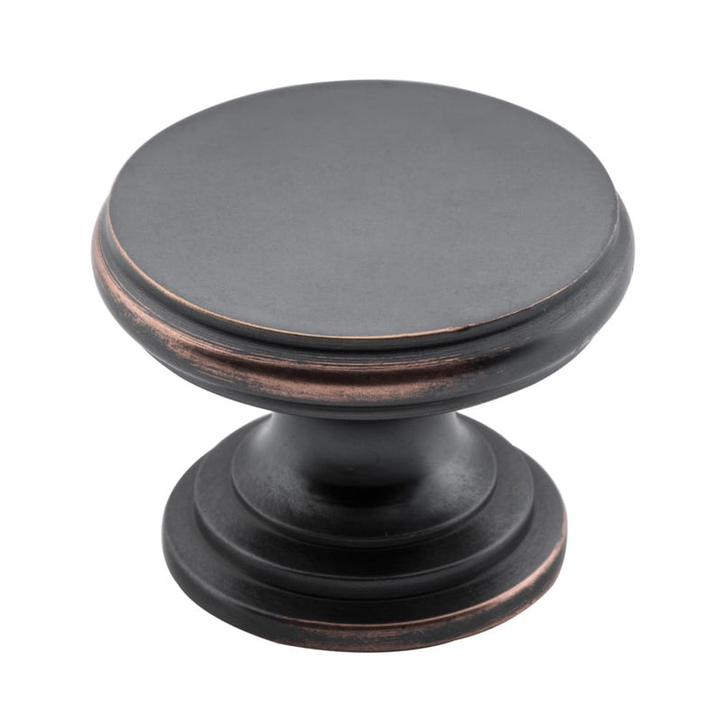 Cupboard Knob Flat Antique Copper 32mm