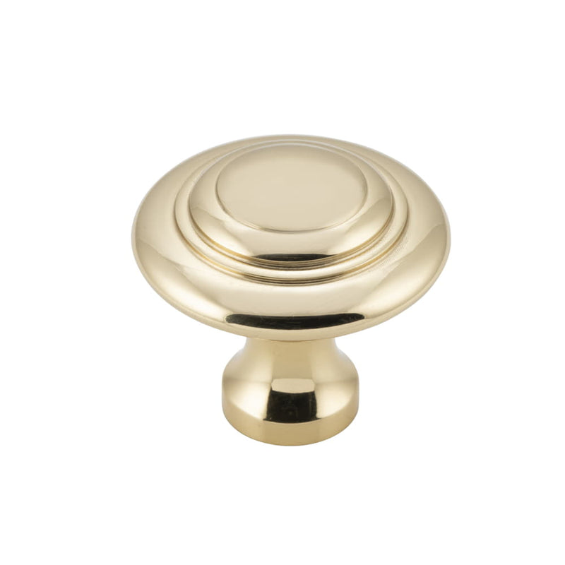 Cupboard Knob Domed Polished Brass 38mm