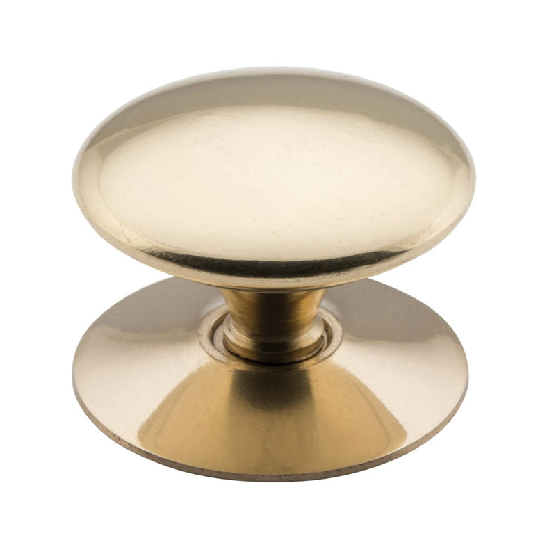 Cupboard Knob Sheet Brass Victorian Polished Brass 38mm