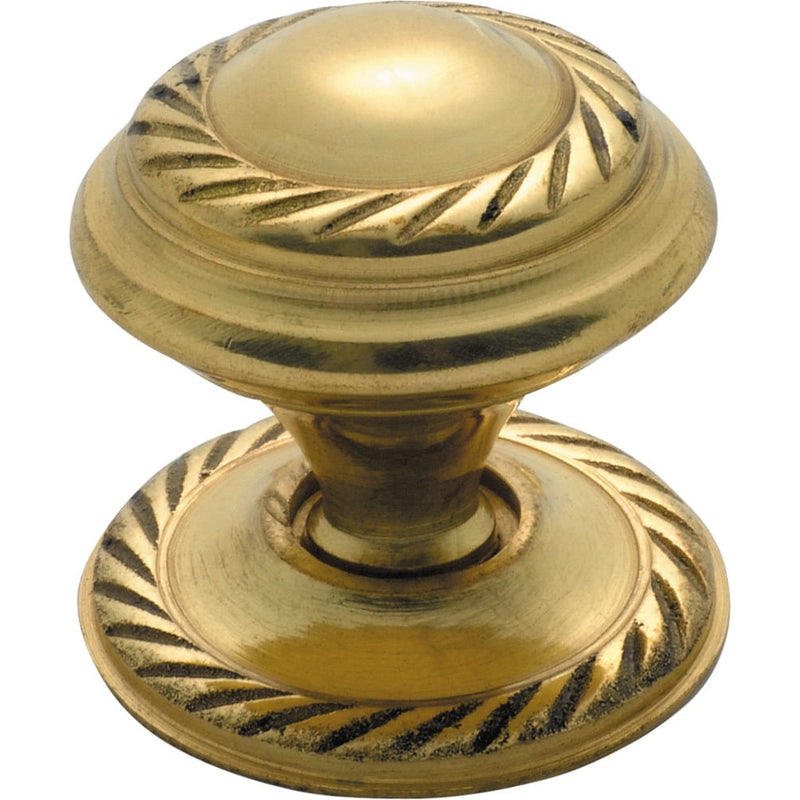 Cupboard Knob Sheet Brass Georgian Polished Brass 25mm