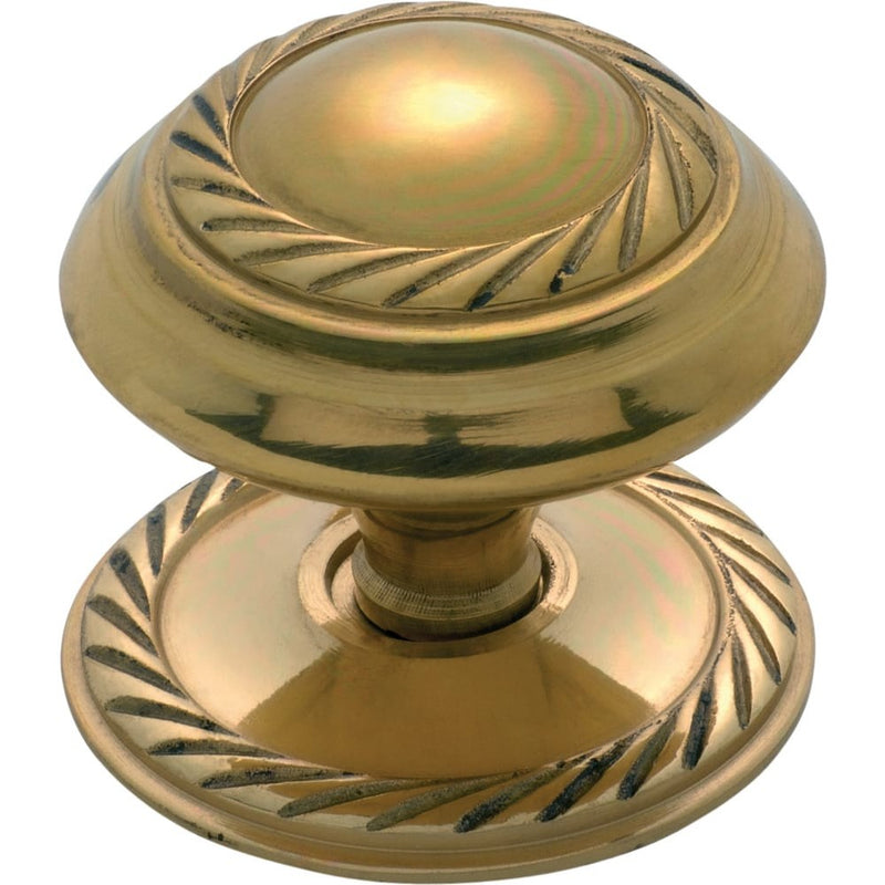 Cupboard Knob Sheet Brass Georgian Polished Brass 38mm