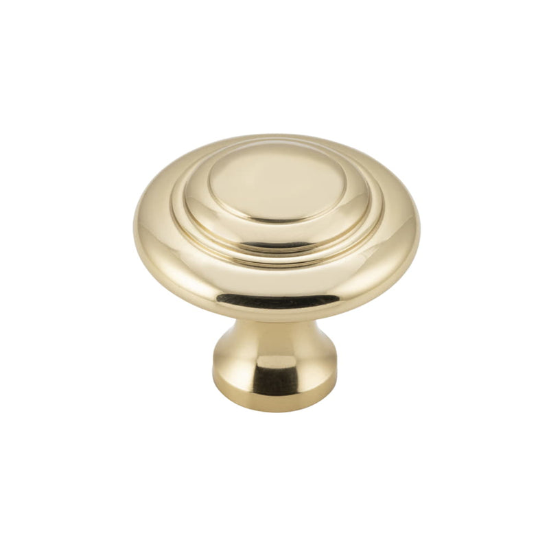 Cupboard Knob Domed Polished Brass 32mm