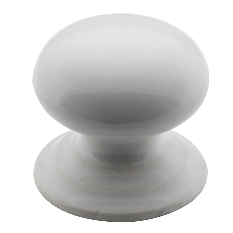 Cupboard Knob White Porcelain Round 38mm