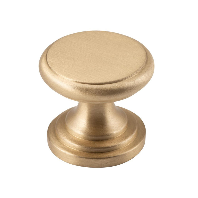 Cupboard Knob Flat Satin Brass 25mm